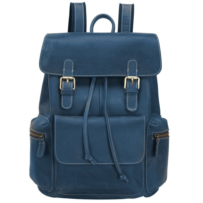 High Quality Mens Full Grain Cowhide Leather Vintage Office Laptop College Backpack Article: BPK-FL0019 - Image 8