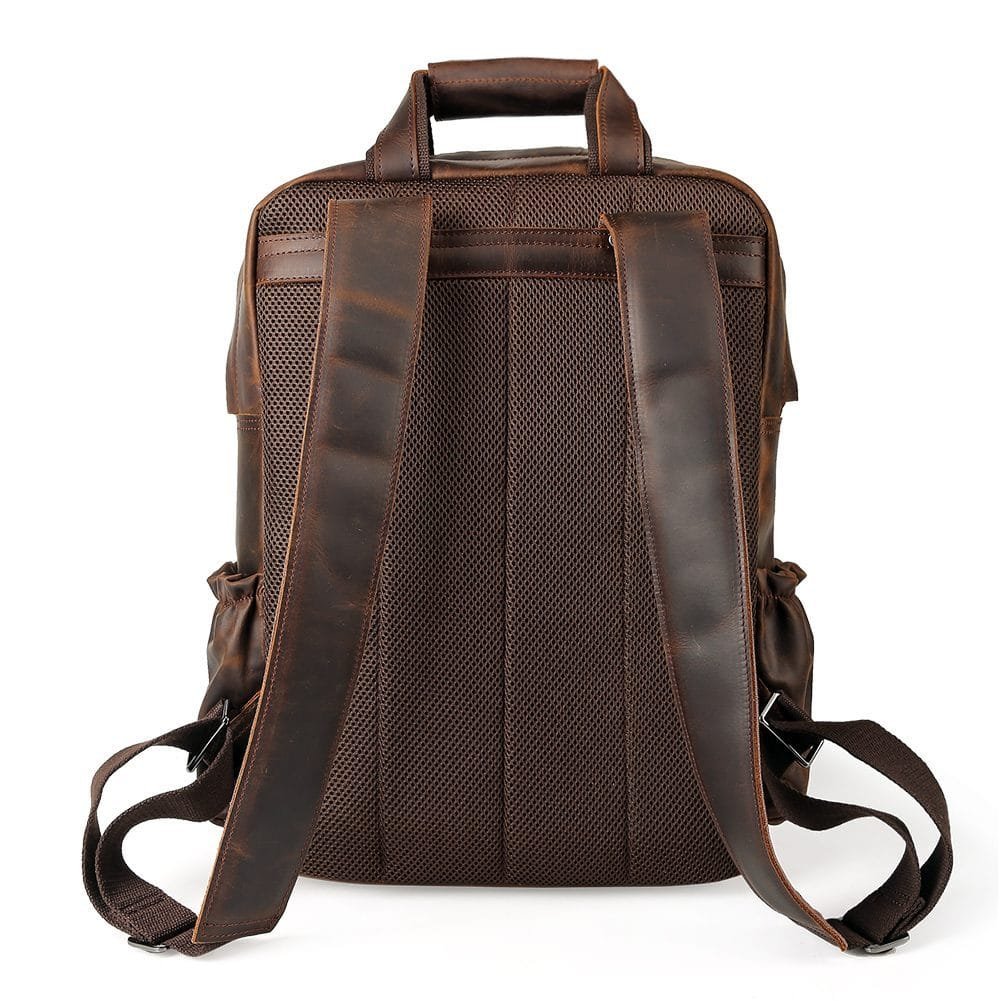 High Quality Mens Full Grain Cowhide Leather Vintage Office Laptop College Backpack Article: BPK-FL0021 - Image 5