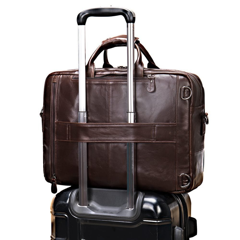 High Quality Mens Full Grain Cowhide Leather Office Laptop College Backpack Article: BPK-FL003 - Image 4