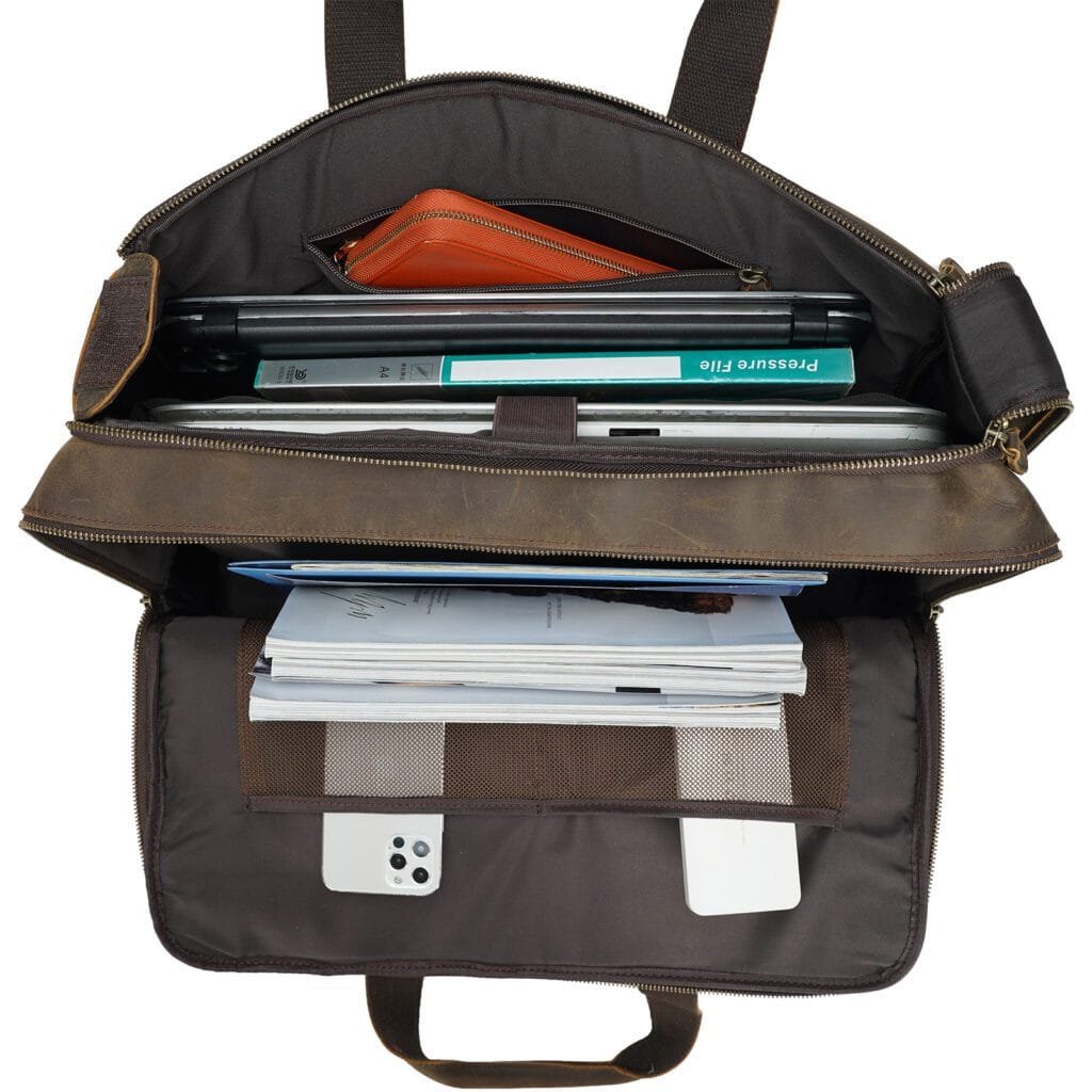 High Quality Laptop Messenger Bag Full Grain Leather Cowhide Briefcases for Men Article: MGR-UL005 - Image 4