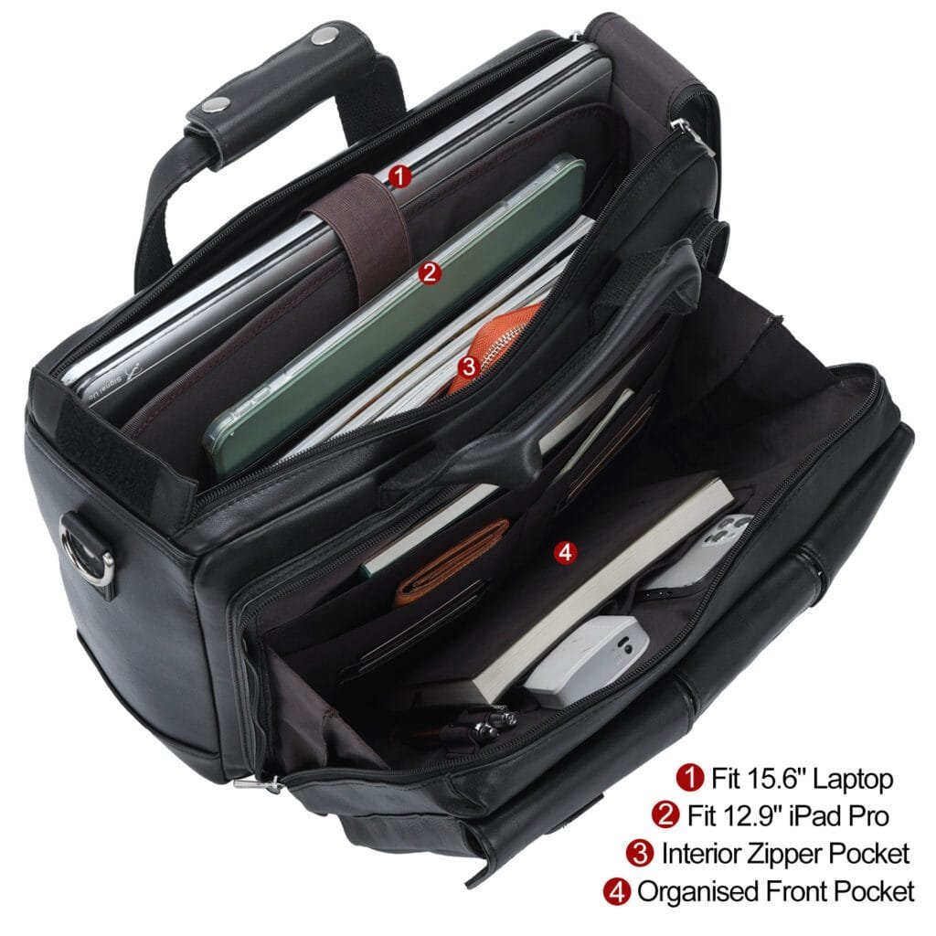 High Quality Laptop Messenger Bag Full Grain Leather Cowhide Briefcases for Men Article: MGR-UL007 - Image 5