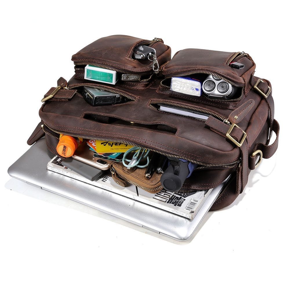 High Quality Laptop Messenger Bag Full Grain Leather Cowhide Briefcases for Men Article: MGR-UL009 - Image 5