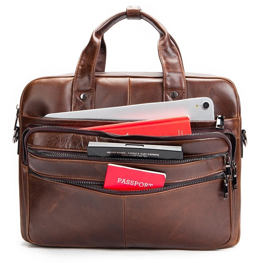 High Quality Laptop Messenger Bag Full Grain Leather Cowhide Briefcases for Men Article: MGR-UL012 - Image 5