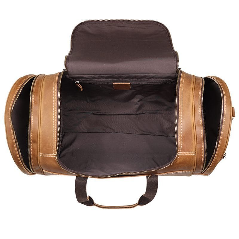 Full Grain Cowhide Leather Travel Bag Duffel Bag Weekend Outdoor for Men Article: DFL-ML007 - Image 5