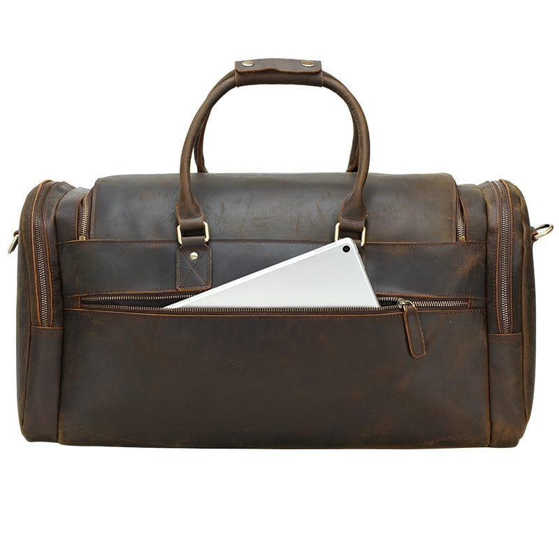 Full Grain Cowhide Leather Travel Bag Duffel Bag Weekend Outdoor for Men Article: DFL-ML009 - Image 5