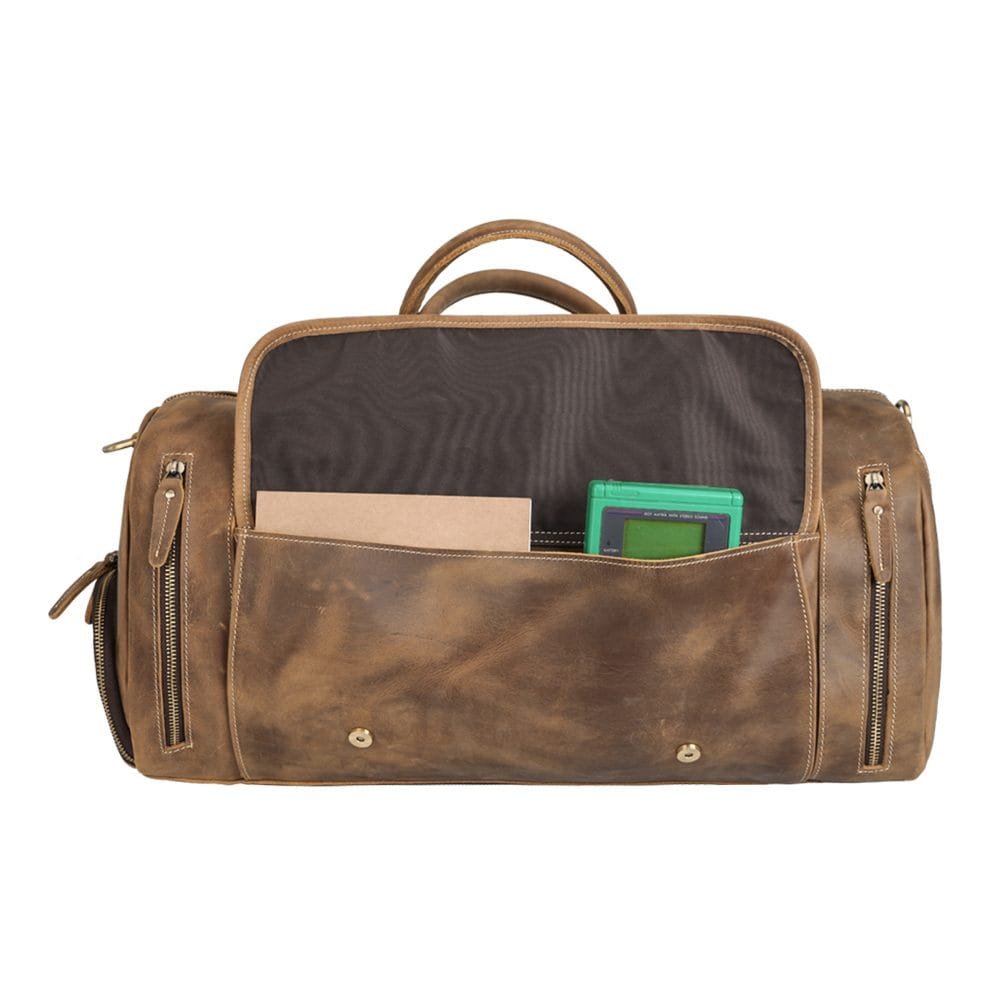 Full Grain Cowhide Leather Travel Bag Duffel Bag Weekend Outdoor for Men Article: DFL-ML011 - Image 4