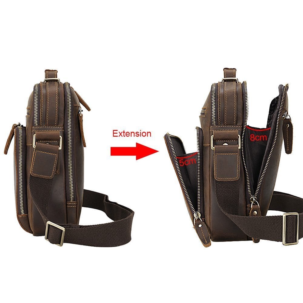 Full Grain Cowhide Leather Handmade Men Messenger Crossbody Satchel Bag Article: SCB-ML006 - Image 5