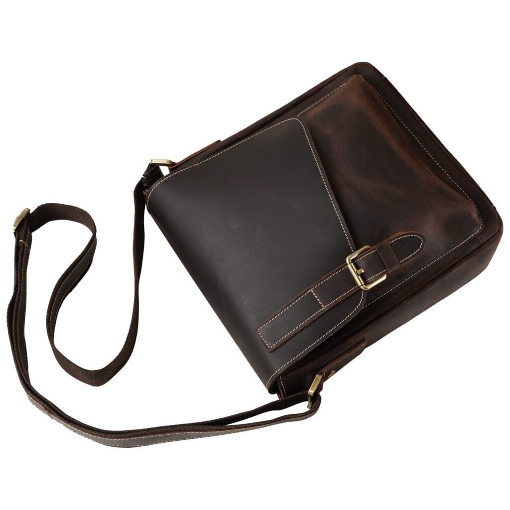Full Grain Cowhide Leather Handmade Men Messenger Crossbody Satchel Bag Article: SCB-ML007 - Image 5