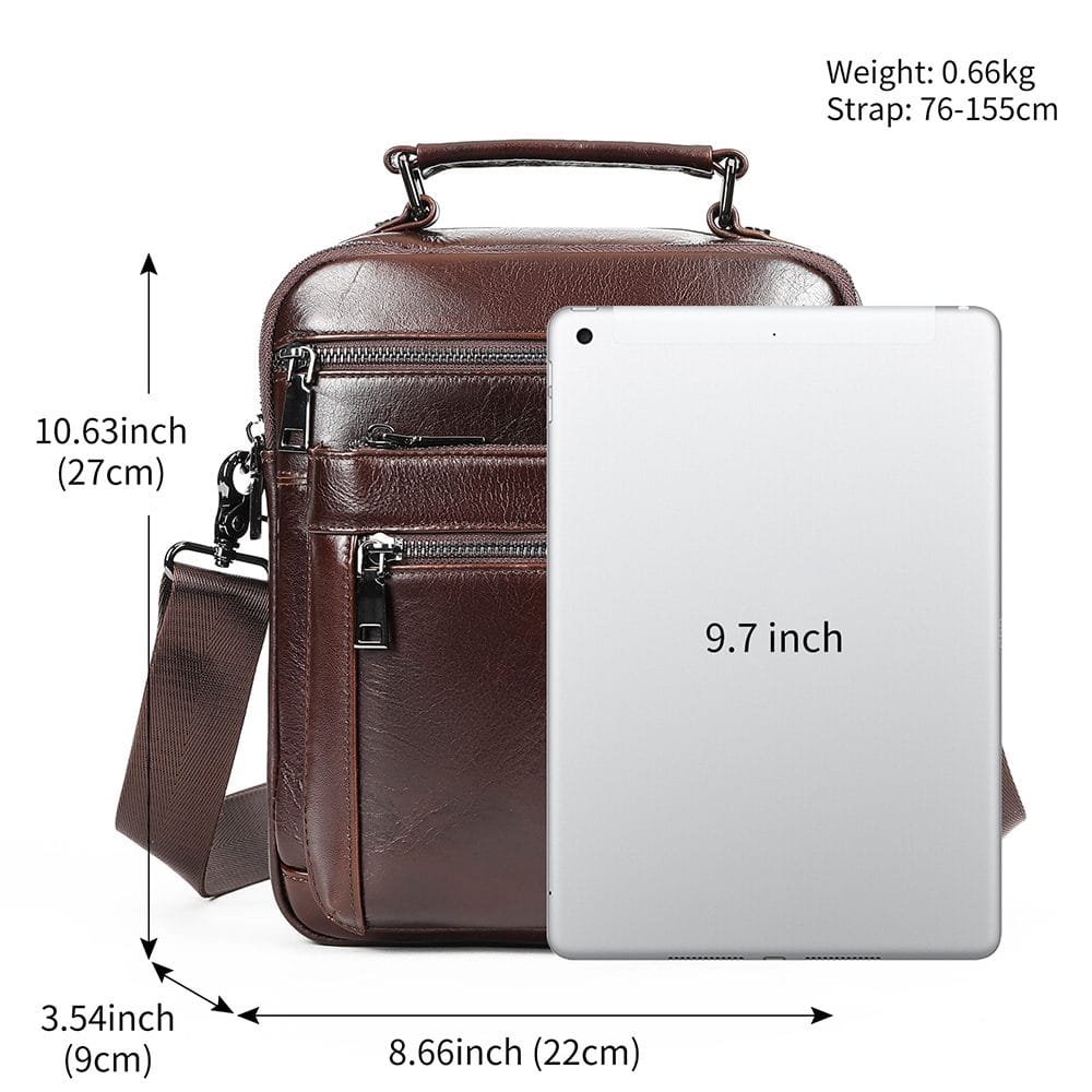 Full Grain Cowhide Leather Handmade Men Messenger Crossbody Satchel Bag Article: SCB-ML009 - Image 5