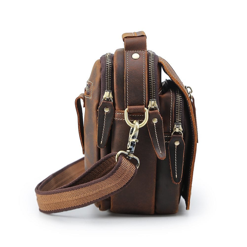 Full Grain Cowhide Leather Handmade Men Messenger Crossbody Satchel Bag Article: SCB-ML004 - Image 4