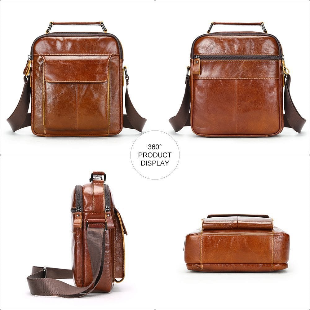 Full Grain Cowhide Leather Handmade Men Messenger Crossbody Satchel Bag Article: SCB-ML012 - Image 4