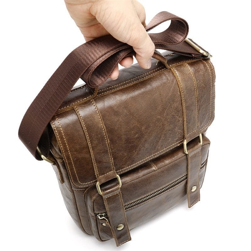 Full Grain Cowhide Leather Handmade Men Messenger Crossbody Satchel Bag Article: SCB-ML013 - Image 5