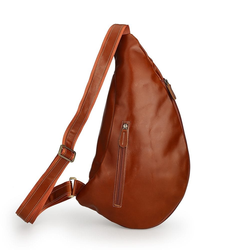 Full Grain Cowhide Leather Crossbody Sling Chest Pack One Shoulder Bag Article: SCB-ML035 - Image 4