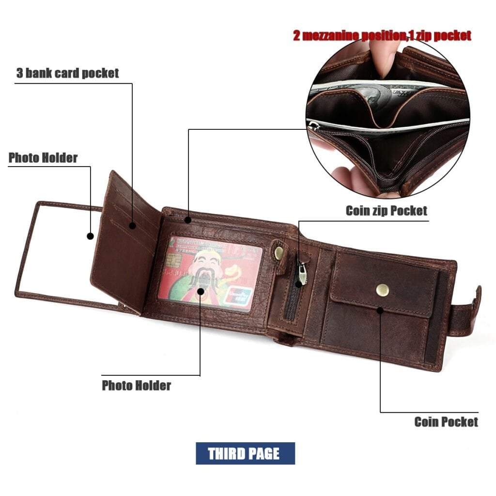Full Grain Cowhide Leather Man Real Leather Wallet Article: WLT-ML003 - Image 5