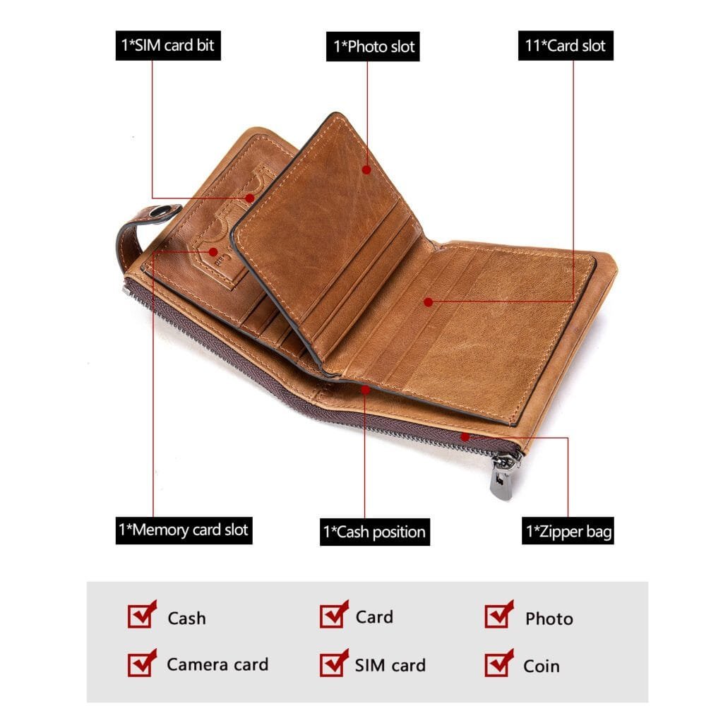 Full Grain Cowhide Leather Man Real Leather Wallet Article: WLT-ML014 - Image 5
