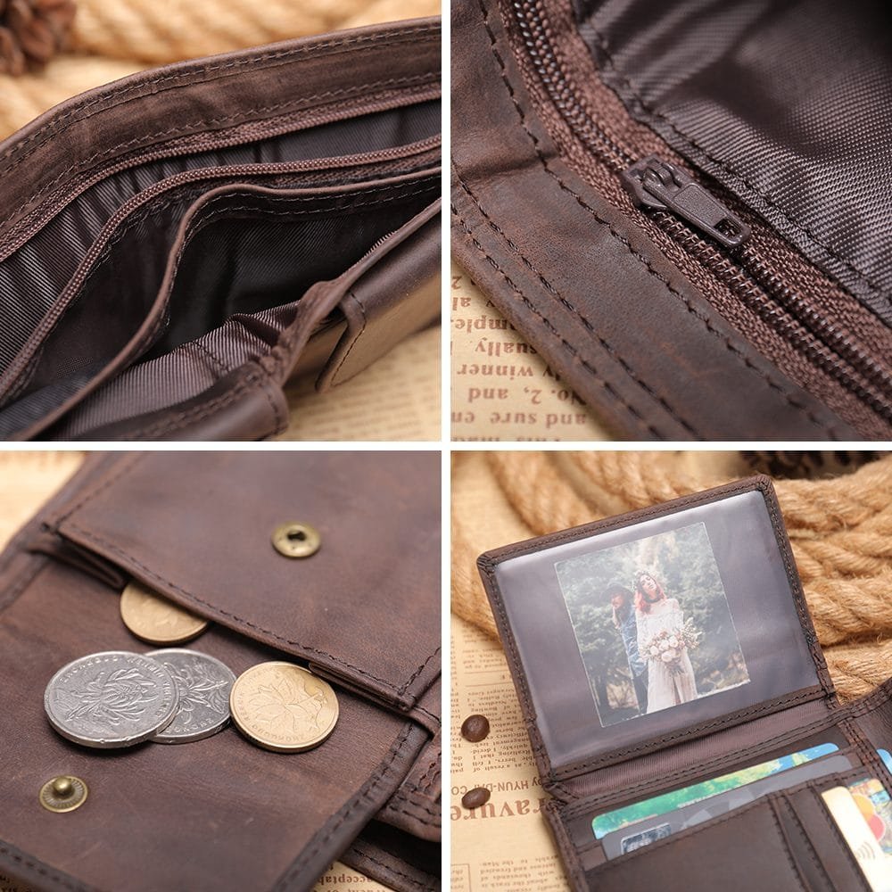 Full Grain Cowhide Leather Man Real Leather Wallet Article: WLT-ML024