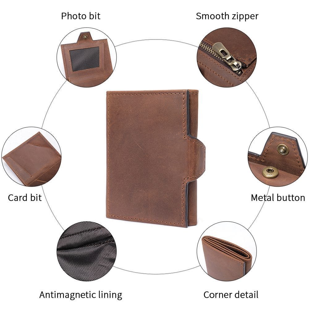 Full Grain Cowhide Leather Man Real Leather Wallet Article: WLT-ML027