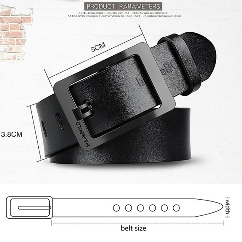 Full Grain Cowhide Leather Man Real Leather Belt Article: BT-ML002 - Image 3