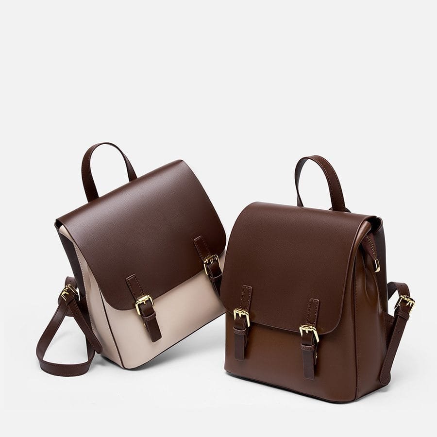 High Quality Women Vintage Full Grain Cowhide Leather Office Laptop College Backpack Article: BPKW-FL003 - Image 5