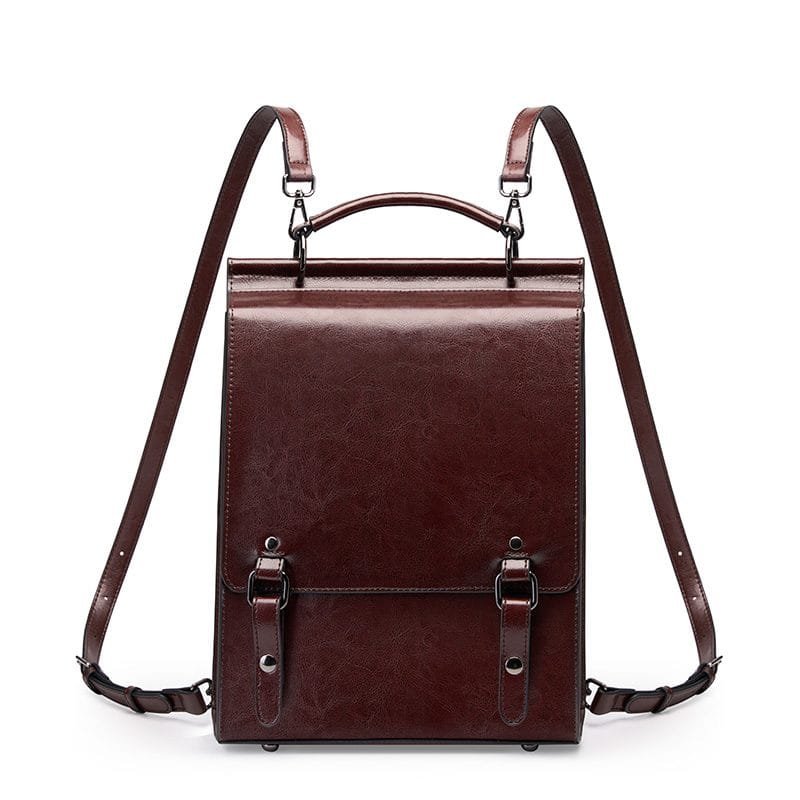High Quality Women Vintage Full Grain Cowhide Leather Office Laptop College Backpack Article: BPKW-FL004