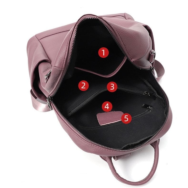 High Quality Women Vintage Full Grain Cowhide Leather Office Laptop College Backpack Article: BPKW-FL008 - Image 5