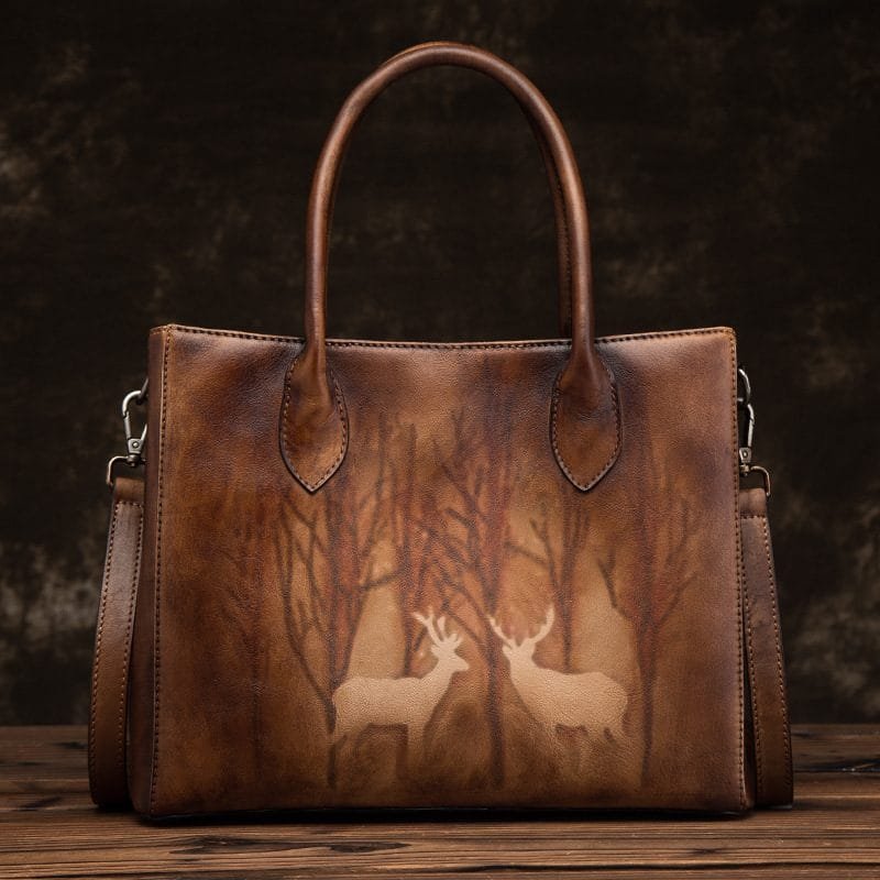 Tote Bag for Women Large Shoulder Handbag Work Full Grain Cowhide Leather Article: HT-FL011 - Image 5