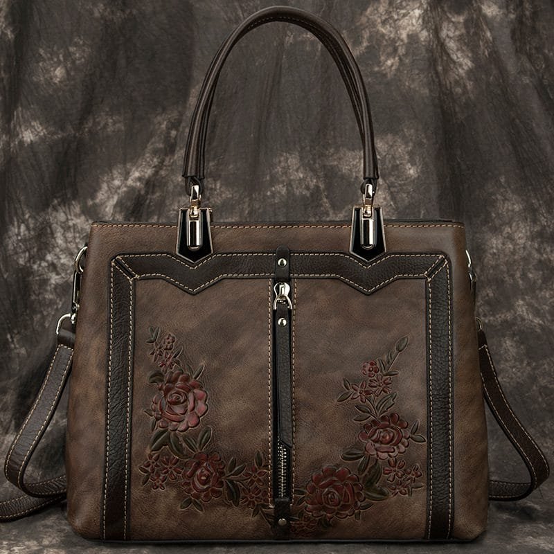Tote Bag for Women Large Shoulder Handbag Work Full Grain Cowhide Leather Article: HT-FL015 - Image 5