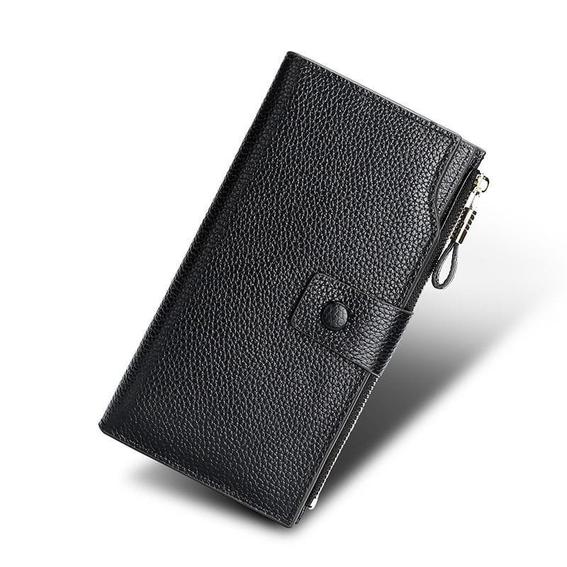 Long Zipper Girls Clutch Bag Ladies Wallet Mobile Phone Full Grain Cowhide Leather Article: WLT-FL001 - Image 5