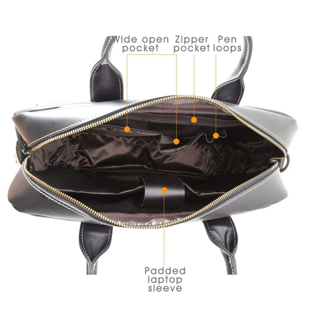 High Quality Laptop Messenger Bag Full Grain Leather Cowhide Briefcases for Men Article: MGR-UL003 - Image 5