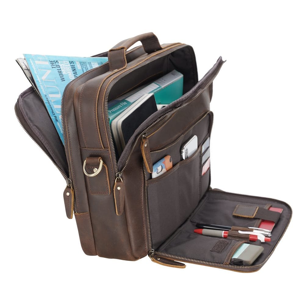 High Quality Laptop Messenger Bag Full Grain Leather Cowhide Briefcases for Men Article: MGR-UL004 - Image 5