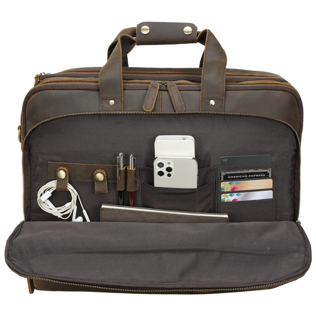 High Quality Laptop Messenger Bag Full Grain Leather Cowhide Briefcases for Men Article: MGR-UL005 - Image 5
