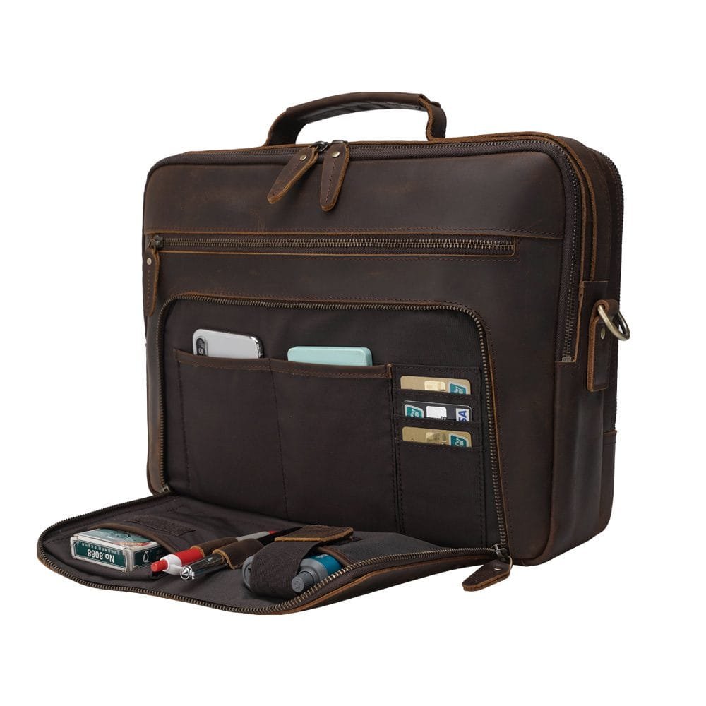 High Quality Laptop Messenger Bag Full Grain Leather Cowhide Briefcases for Men Article: MGR-UL006 - Image 4