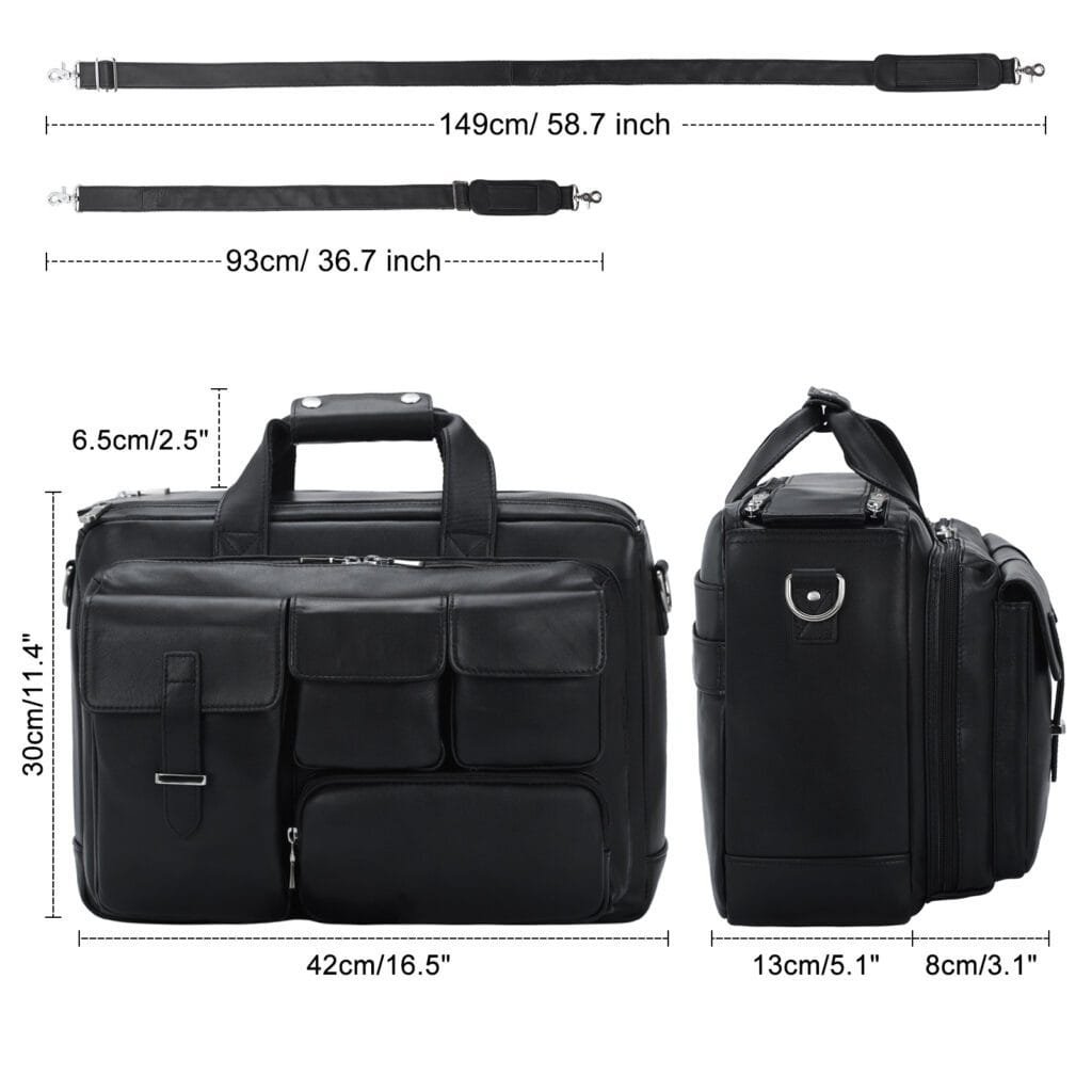 High Quality Laptop Messenger Bag Full Grain Leather Cowhide Briefcases for Men Article: MGR-UL007 - Image 4