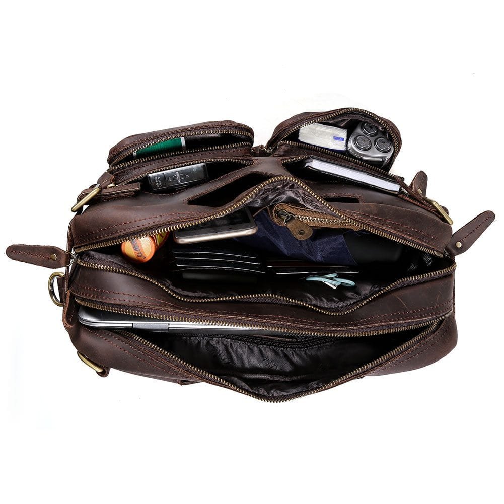 High Quality Laptop Messenger Bag Full Grain Leather Cowhide Briefcases for Men Article: MGR-UL009 - Image 4