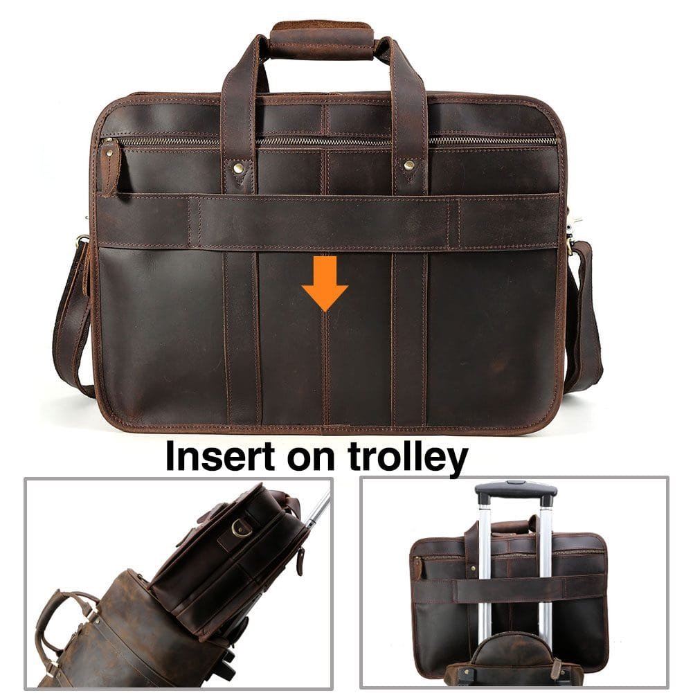 High Quality Laptop Messenger Bag Full Grain Leather Cowhide Briefcases for Men Article: MGR-UL013 - Image 4