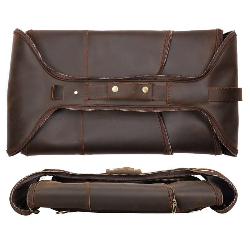 Full Grain Cowhide Leather Travel Bag Duffel Bag Weekend Outdoor for Men Article: DFL-ML001 - Image 5