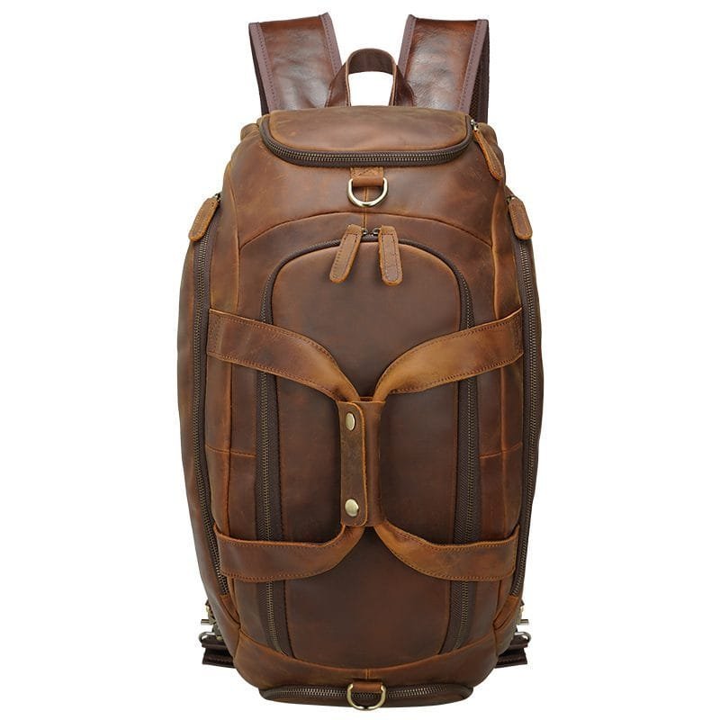 Full Grain Cowhide Leather Travel Bag Duffel Bag Weekend Outdoor for Men Article: DFL-ML002 - Image 4