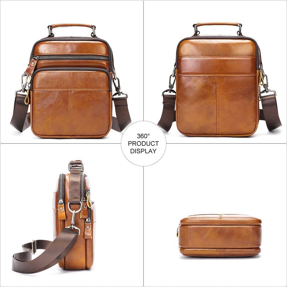 Full Grain Cowhide Leather Handmade Men Messenger Crossbody Satchel Bag Article: SCB-ML011 - Image 4
