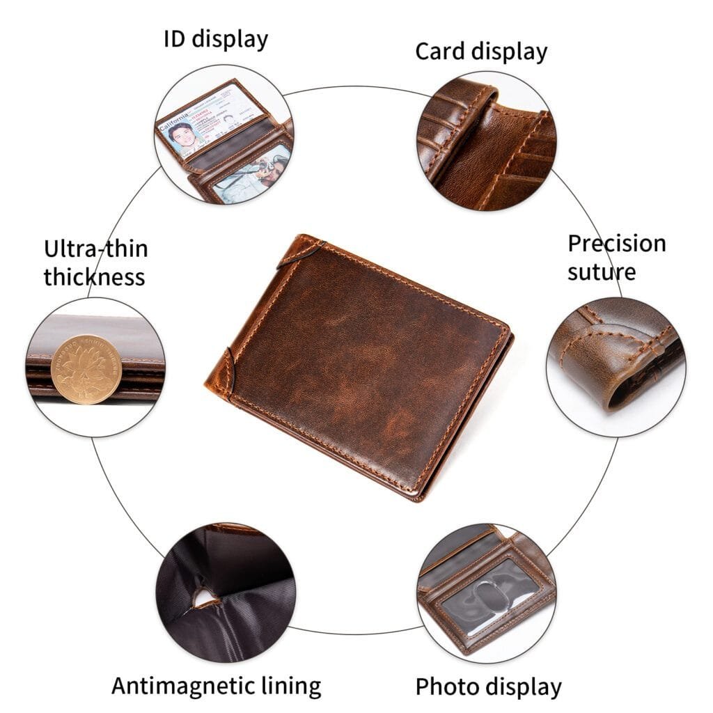 Full Grain Cowhide Leather Man Real Leather Wallet Article: WLT-ML009 - Image 5