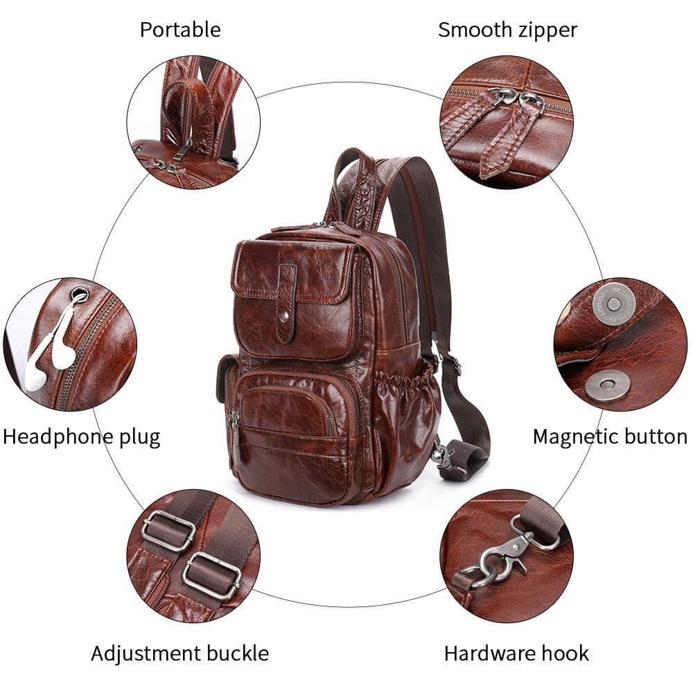 High Quality Women Vintage Full Grain Cowhide Leather Office Laptop College Backpack Article: BPKW-FL006 - Image 6