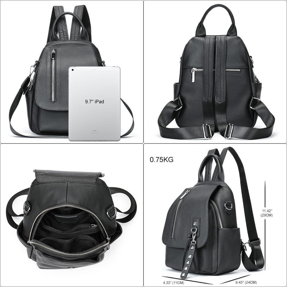 High Quality Women Vintage Full Grain Cowhide Leather Office Laptop College Backpack Article: BPKW-FL009 - Image 6