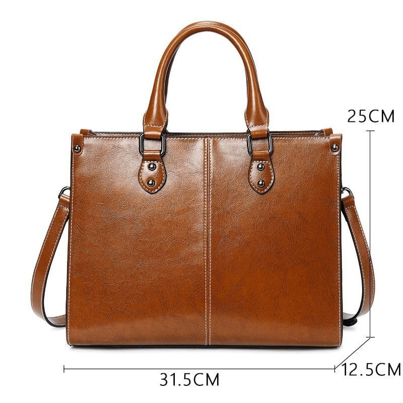 Tote Bag for Women Large Shoulder Handbag Work Full Grain Cowhide Leather Article: HT-FL013 - Image 6