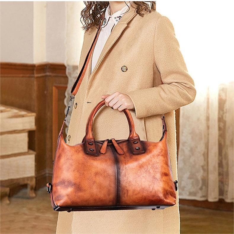 Tote Bag for Women Large Shoulder Handbag Work Full Grain Cowhide Leather Article: HT-FL014 - Image 6