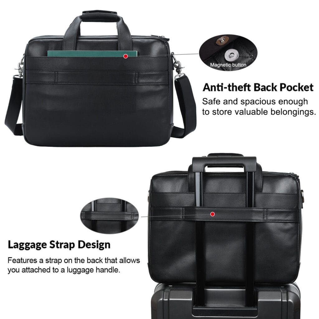 High Quality Laptop Messenger Bag Full Grain Leather Cowhide Briefcases for Men Article: MGR-UL007 - Image 3