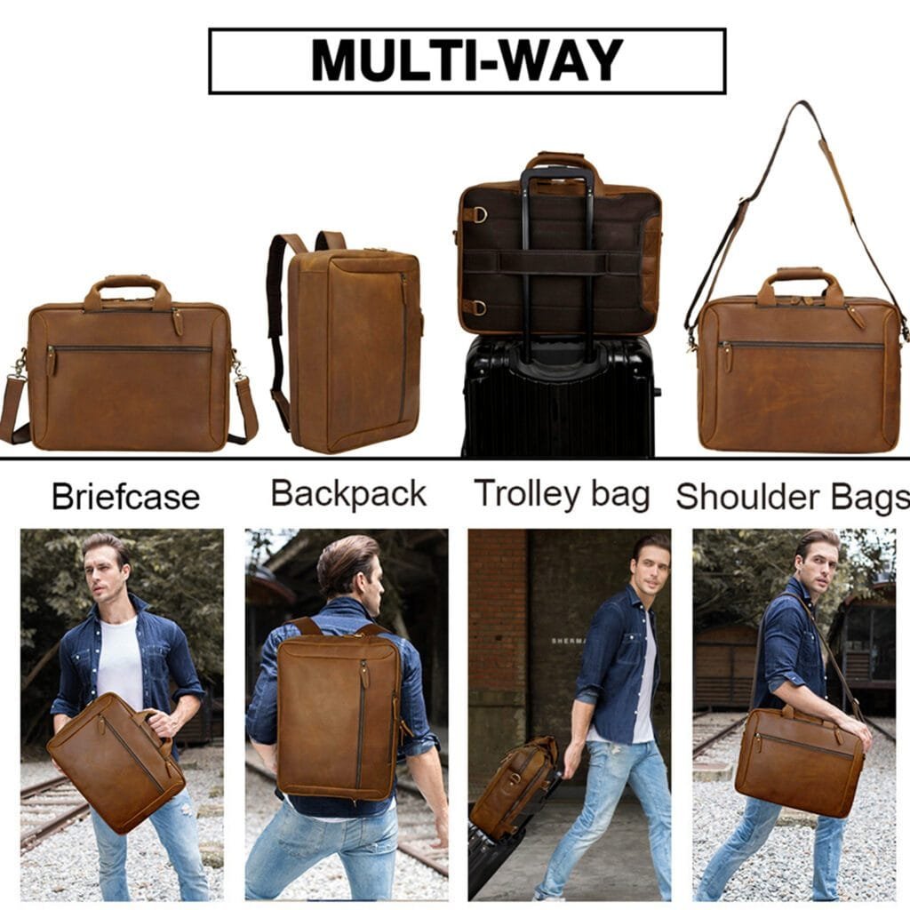 High Quality Laptop Messenger Bag Full Grain Leather Cowhide Briefcases for Men Article: MGR-UL010 - Image 6