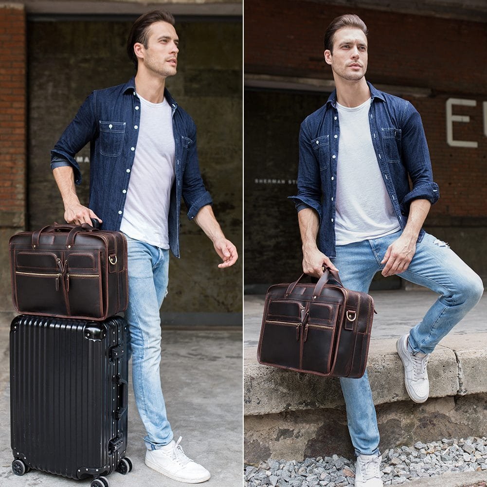 High Quality Laptop Messenger Bag Full Grain Leather Cowhide Briefcases for Men Article: MGR-UL013 - Image 3