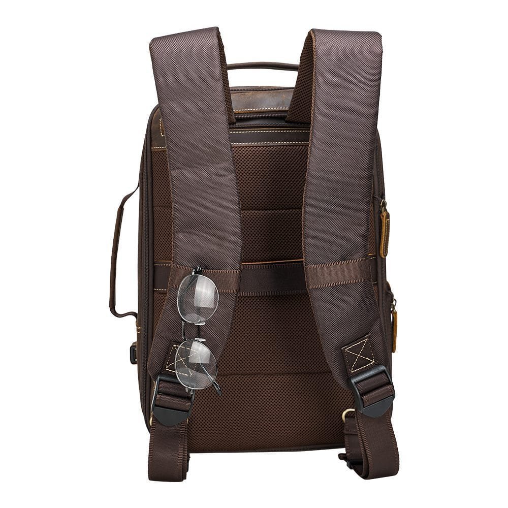 High Quality Mens Vintage Full Grain Cowhide Leather Office Laptop College Backpack Article: BPK-FL006 - Image 3
