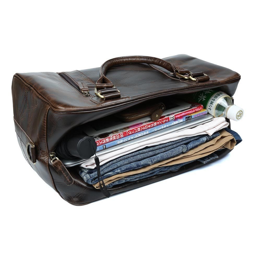 Full Grain Cowhide Leather Travel Bag Duffel Bag Weekend Outdoor for Men Article: DFL-ML004 - Image 6
