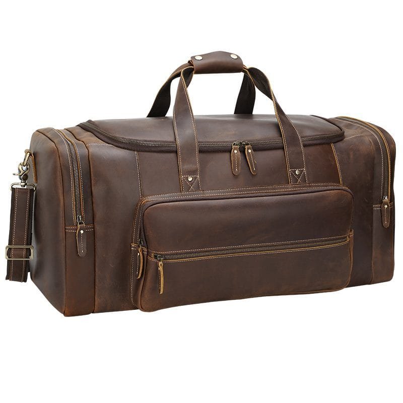 Full Grain Cowhide Leather Travel Bag Duffel Bag Weekend Outdoor for Men Article: DFL-ML006 - Image 3