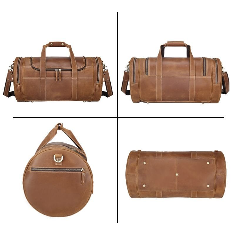 Full Grain Cowhide Leather Travel Bag Duffel Bag Weekend Outdoor for Men Article: DFL-ML007 - Image 3